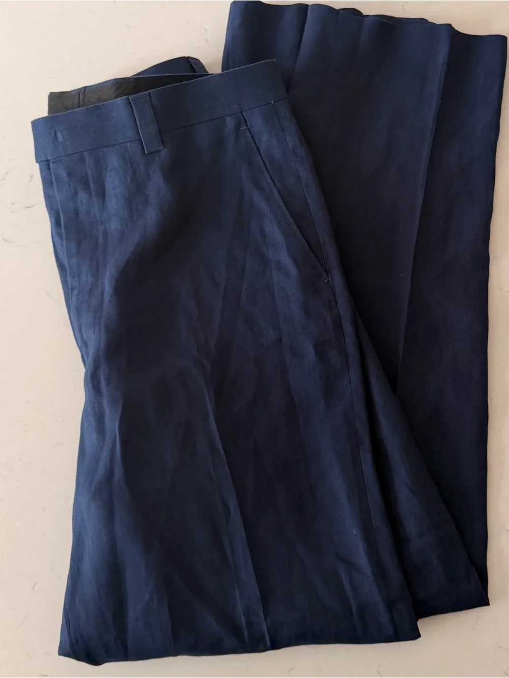 Calvin Klein Navy Blue Linen Dress Pants